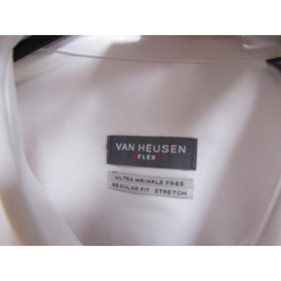 Van Heusen Flex Mens Ultra Wrinkle Free Regular Fit Dress Shirt White 16-16.5 L - Picture 4 of 10